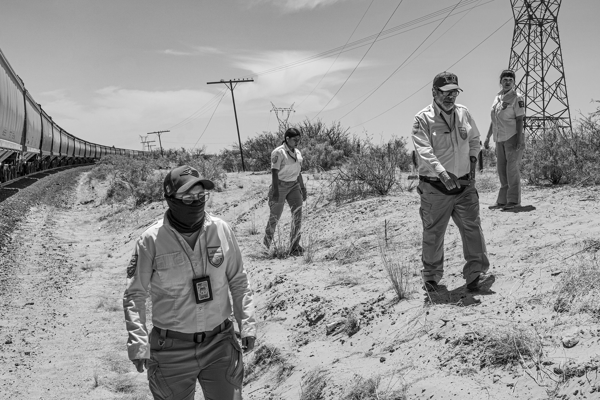 Mexican immigration officers inspect the train known as &ldquo;The Beast&rdquo; for immigrants and asylum seekers in an attempt to reduce the flow of migrants towards the border of the United States. Samalayuca, Mexico.