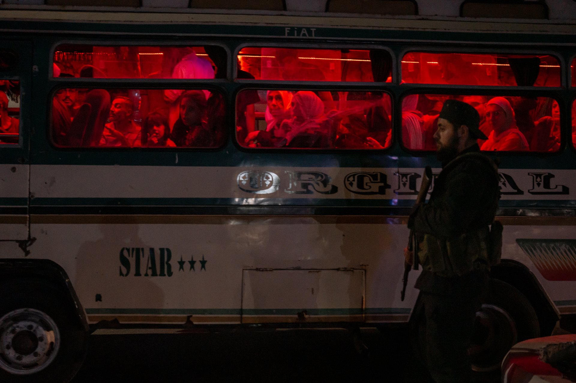 A member of the Internal Security Command, Syria&rsquo;s national police force, under the Ministry of Interior, patrols a busy square in the eastern city of Deir al-Zour, Syria.&nbsp;