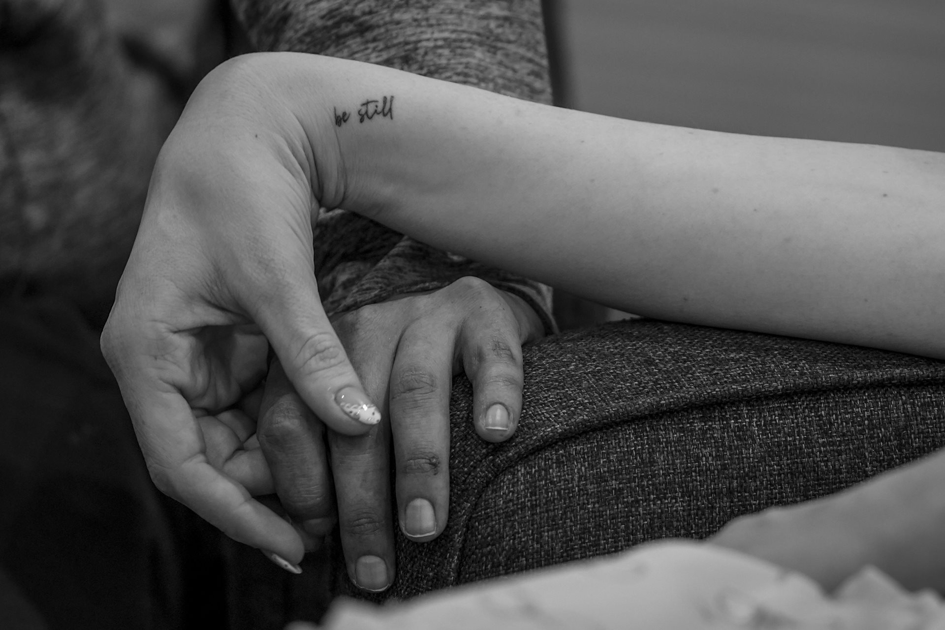 <p>Tanner and Shay hold hands after a family dinner. While cancer primarily affects those over 65, incidence rates for US-citizens under 50 have risen steadily since the late 1990s. South Jordan, Utah, United States</p>

