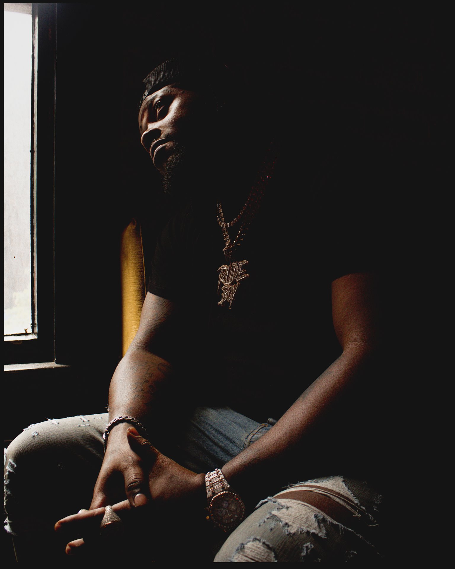Rowdy Rebel (30) is the co-founder of influential hip-hop collective GS9 and a pioneer in the Brooklyn drill genre. In December 2020, he was released from prison after serving a six year sentence. East Flatbush, New York, United States.&nbsp;