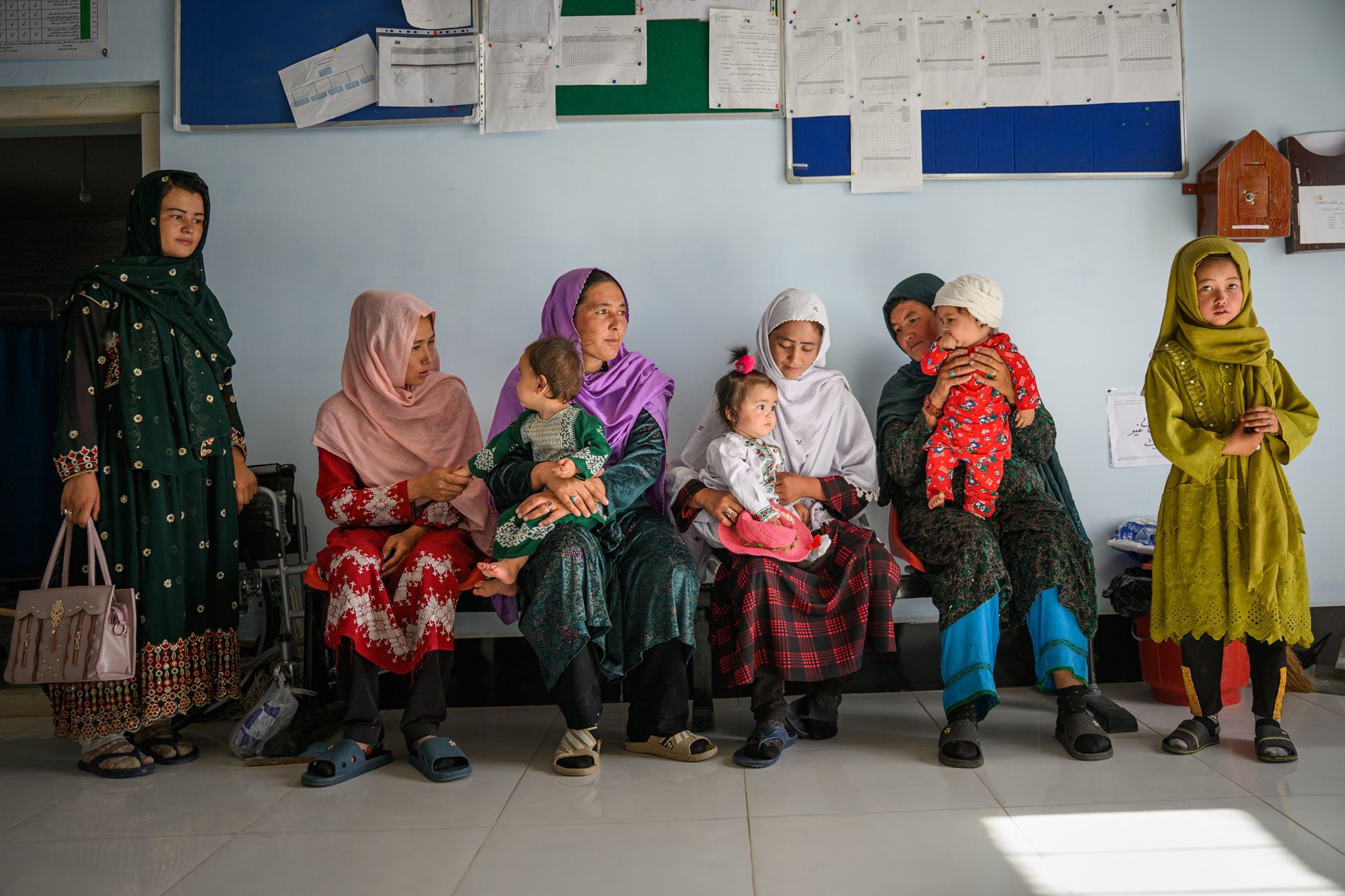 Women wait to see Gulshaman, the only midwife at the Waras Family Health House, working without a salary since US aid cuts ended the clinic&rsquo;s funding. Shahristan district,&nbsp;Daikundi province, Afghanistan.&nbsp;