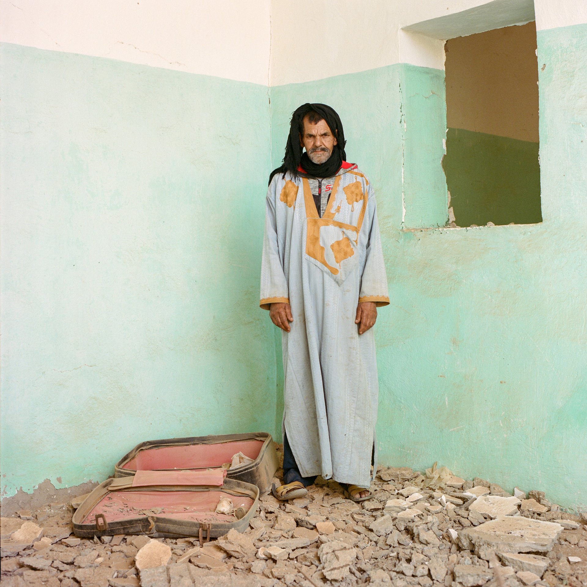 <p>Mohammed Zriouili (72), pictured in the village of Ait M&#39;hanned, in Tighmert Oasis in southern Morocco, belongs to one of the last four families living in the village. Ait M&#39;hanned was once home to around 100 families, but most residents have moved north to larger cities like Guelmim and Agadir.</p>
