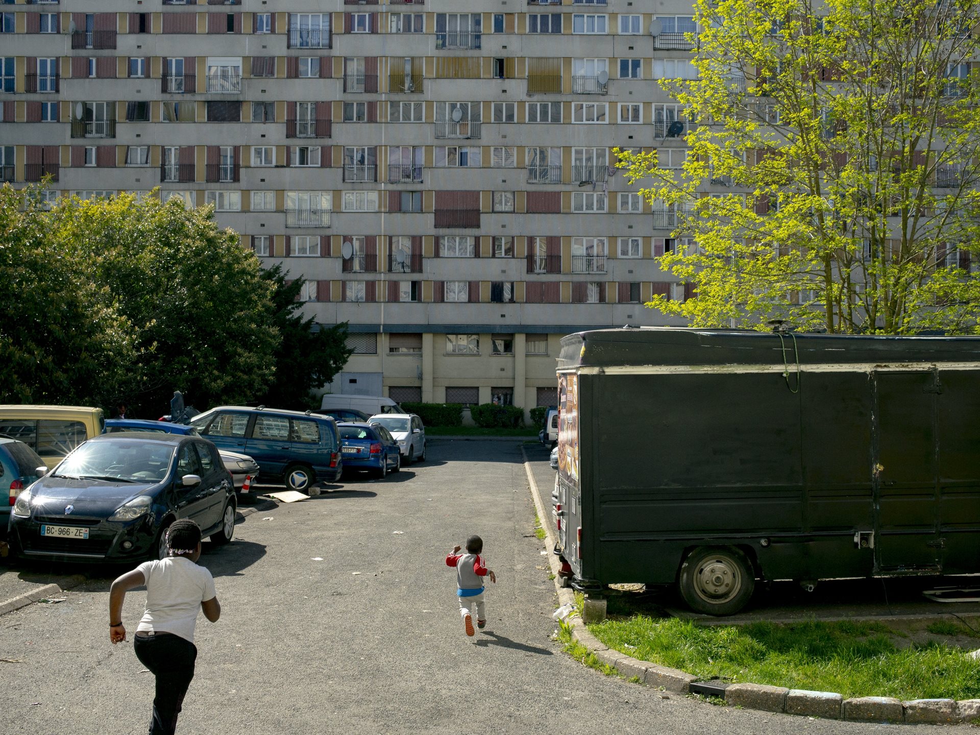 <p>The Chêne Pointu housing project, where riots began in 2005 following the deaths of Zyed Benna and Bouna Traoré, two teenagers of Maghrebian and West African descent who were electrocuted while fleeing police. Clichy-sous-Bois, France</p>

