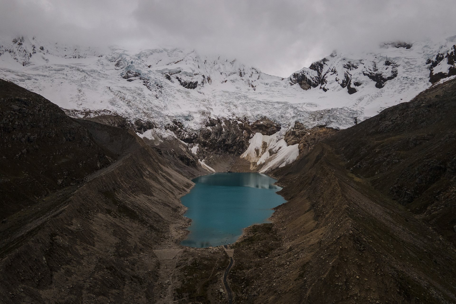 A view of the terrain of the &nbsp;Independencia district of Huaraz, in the Ancash region of Peru, where peaks rise up to 6,000 meters.