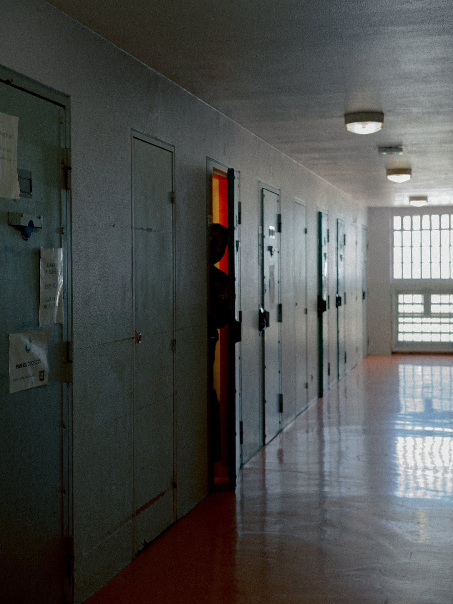 The interior of Villepinte prison in Villepinte, France, opened in 1991 with a capacity of 546 places. The facility held more than 1,000 detainees when this photograph was taken, an occupancy rate of nearly 200%.