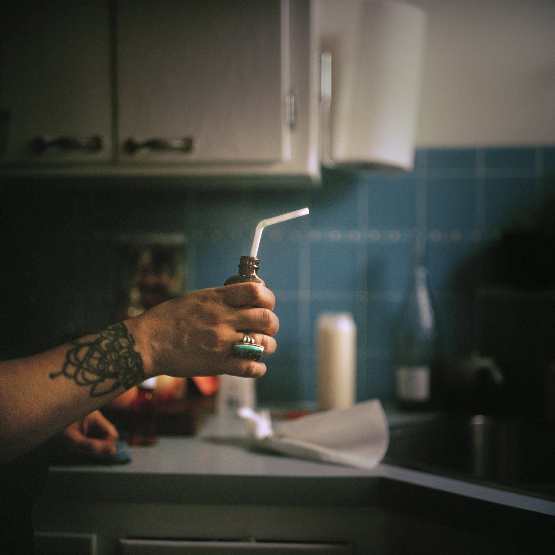 A bottle of DDMP2, a medical compound used by Medical Aid in Dying (MAID) programs to assist in death. Washington, United States.