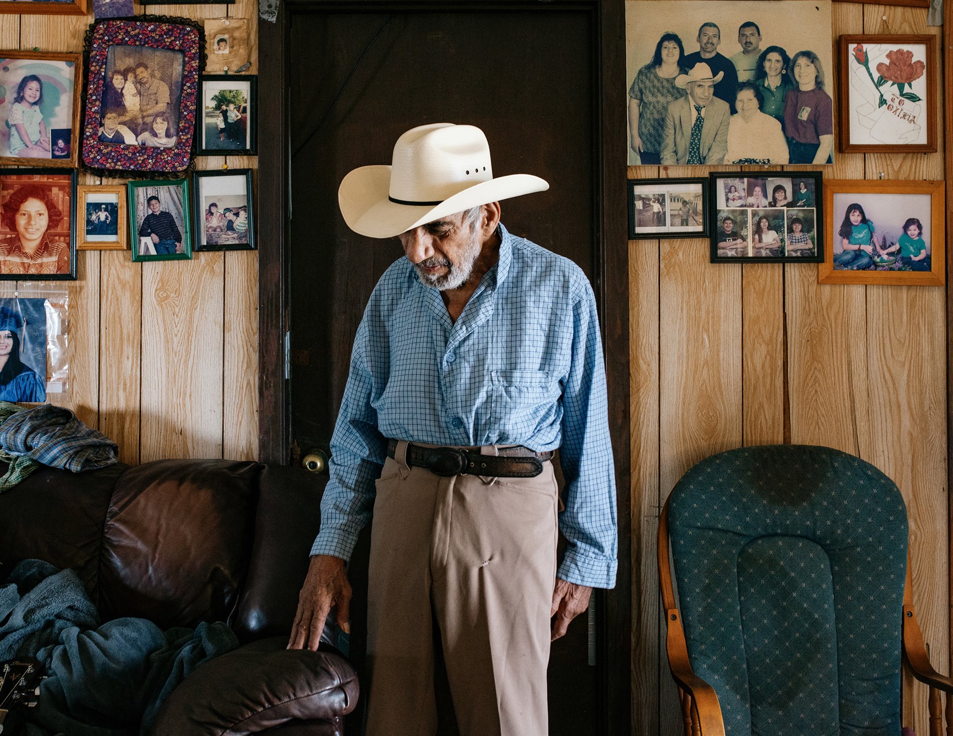 Mark Naquin, nicknamed &ldquo;Hank Williams&rdquo; because he used to to play and sing his songs for the inhabitants of Isle de Jean-Charles. He died before Hurricane Ida struck, leveling his house. Isle de Jean-Charles, Louisiana, United States.