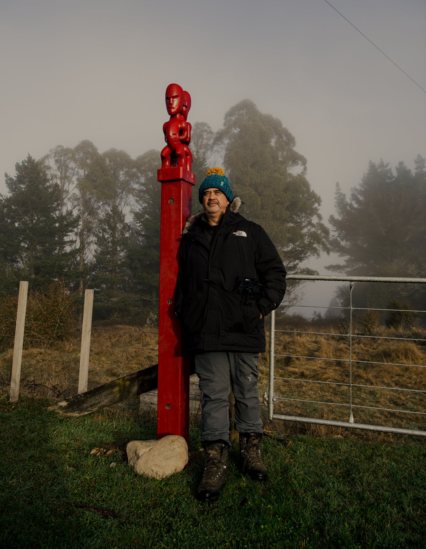 Dr Rangi Mātāmua (51), a Tūhoe scholar, stands beside a tūāpā &ndash; a carved post bringing hunting luck, in Ruatāhuna, New Zealand. Mātāmua&rsquo;s work on Matariki, the Māori New Year, led to Matariki becoming New Zealand&#39;s first Indigenous public holiday.