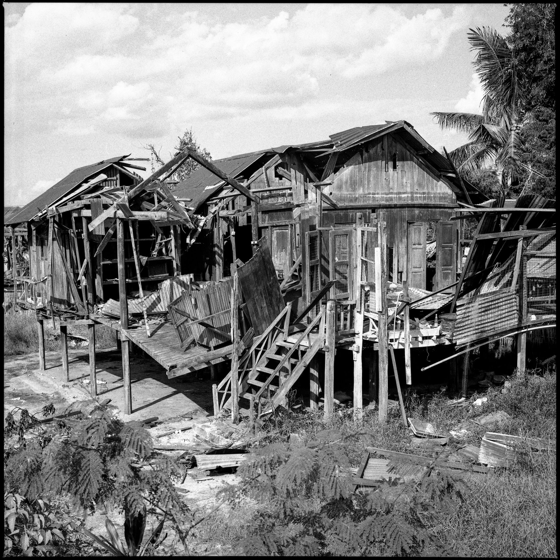 A house destroyed by the Myanmar military in Moe Bye, Shan State, Myanmar. The town was strategically important to the military as it gave them access to roads leading to areas where armed resistance was staunch. Moe Bye was the site of a number of clashes in the conflict and by mid-February 2022 almost all of its 28,000 residents had fled.