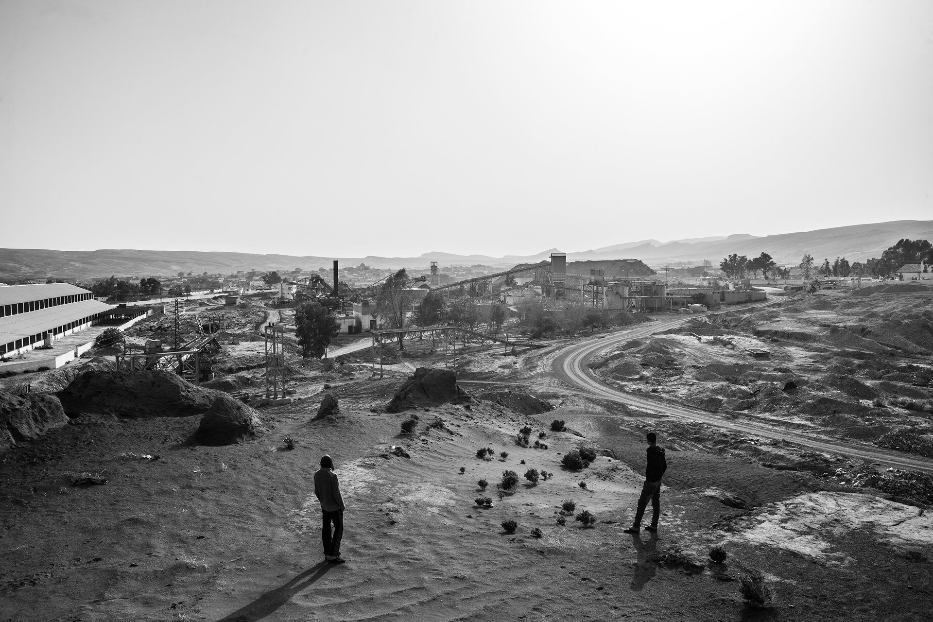 A phosphate processing plant in Redeyef, Gafsa, Tunisia. Despite the rich natural resources of the region, the majority of young people in Redeyef remain unemployed.