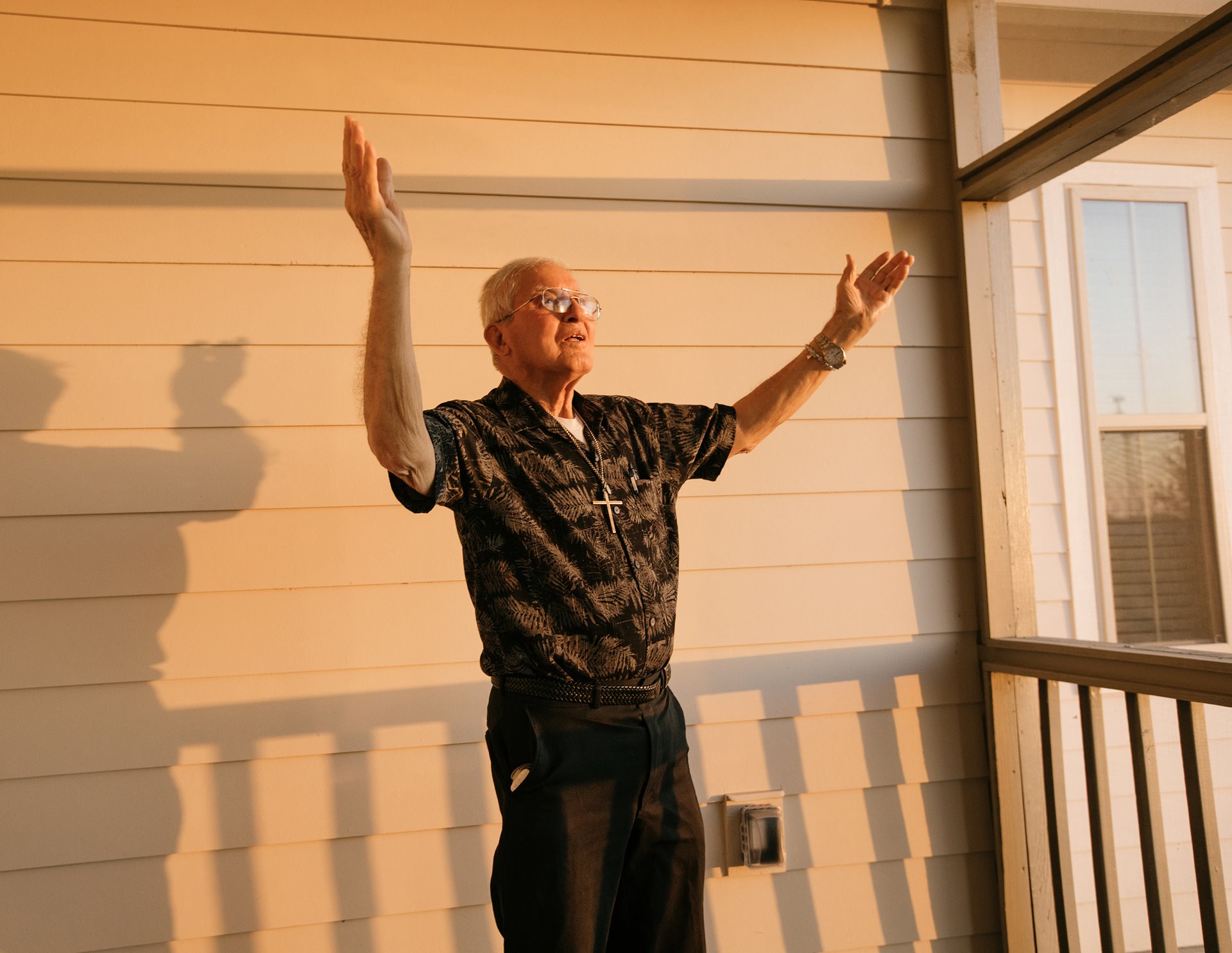 In August 2022, Father Roch Naquin was one of the first to be resettled from Isle to Jean-Charles to Gray. He says it is the first time in his life that he&rsquo;s lived in such a luxurious house. Gray, Louisiana, United States.