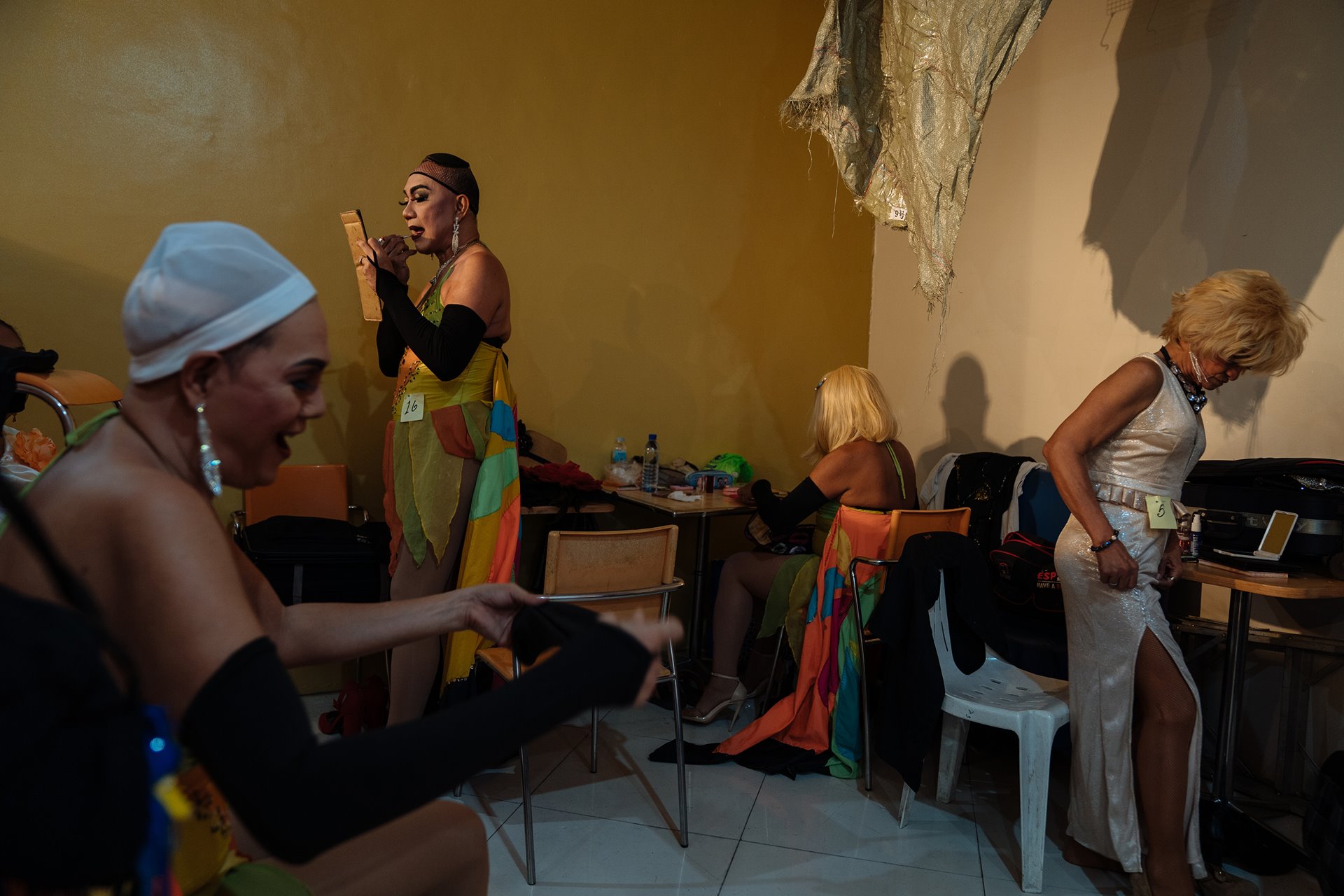 <p>Members of the Golden Gays prepare for a show in Manila, the Philippines.</p>

