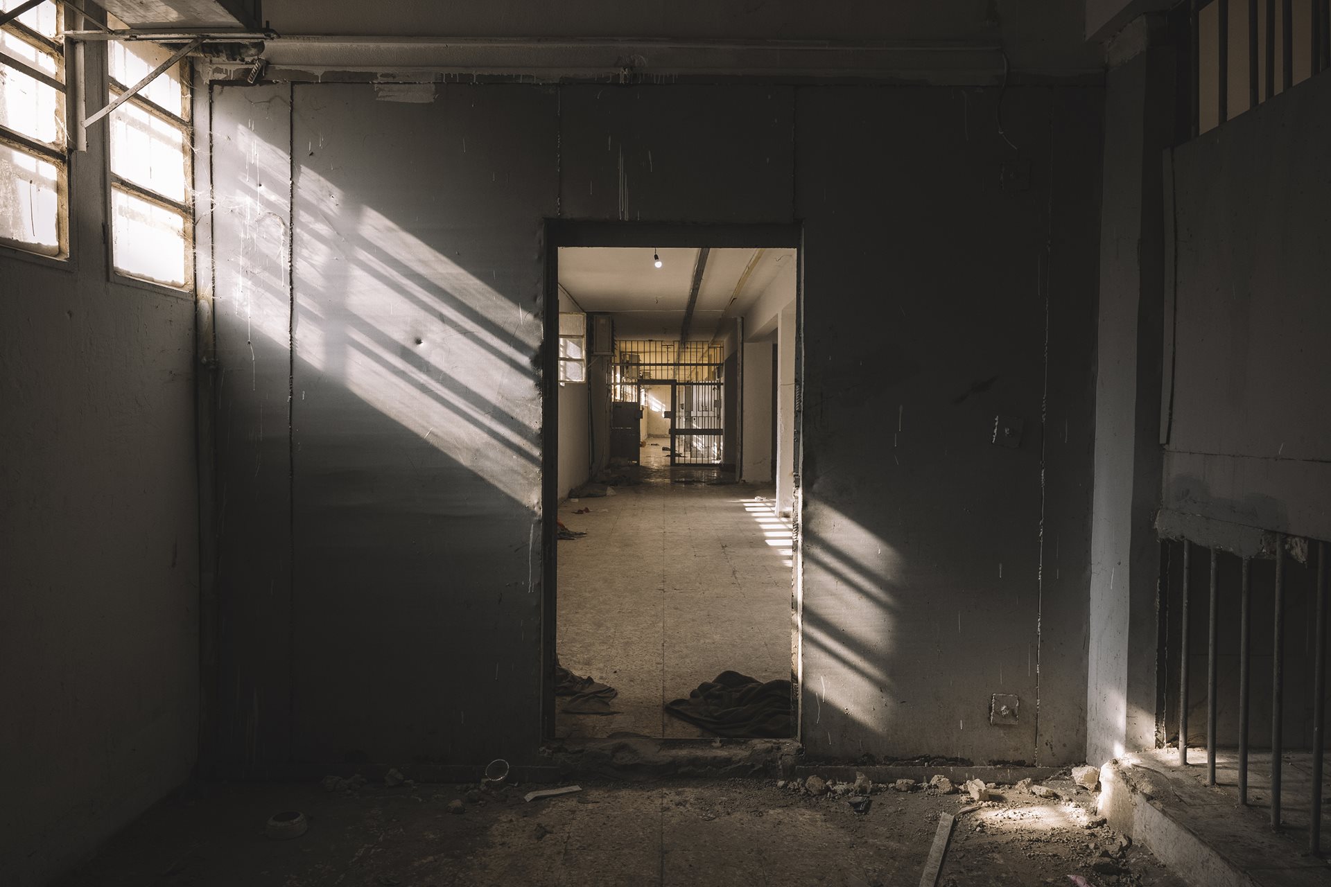 A corridor of the infamous Sednaya prison, in Damascus, Syria. The prison once confined not only military defectors, but thousands of dissident civilians, who were subject to brutal beatings, electric shocks, and starvation. In 2017, Amnesty International estimated that 10,000 to 20,000 people were being held there &ldquo;from every sector of society.&rdquo; It said they were effectively slated for &ldquo;extermination&rdquo;.