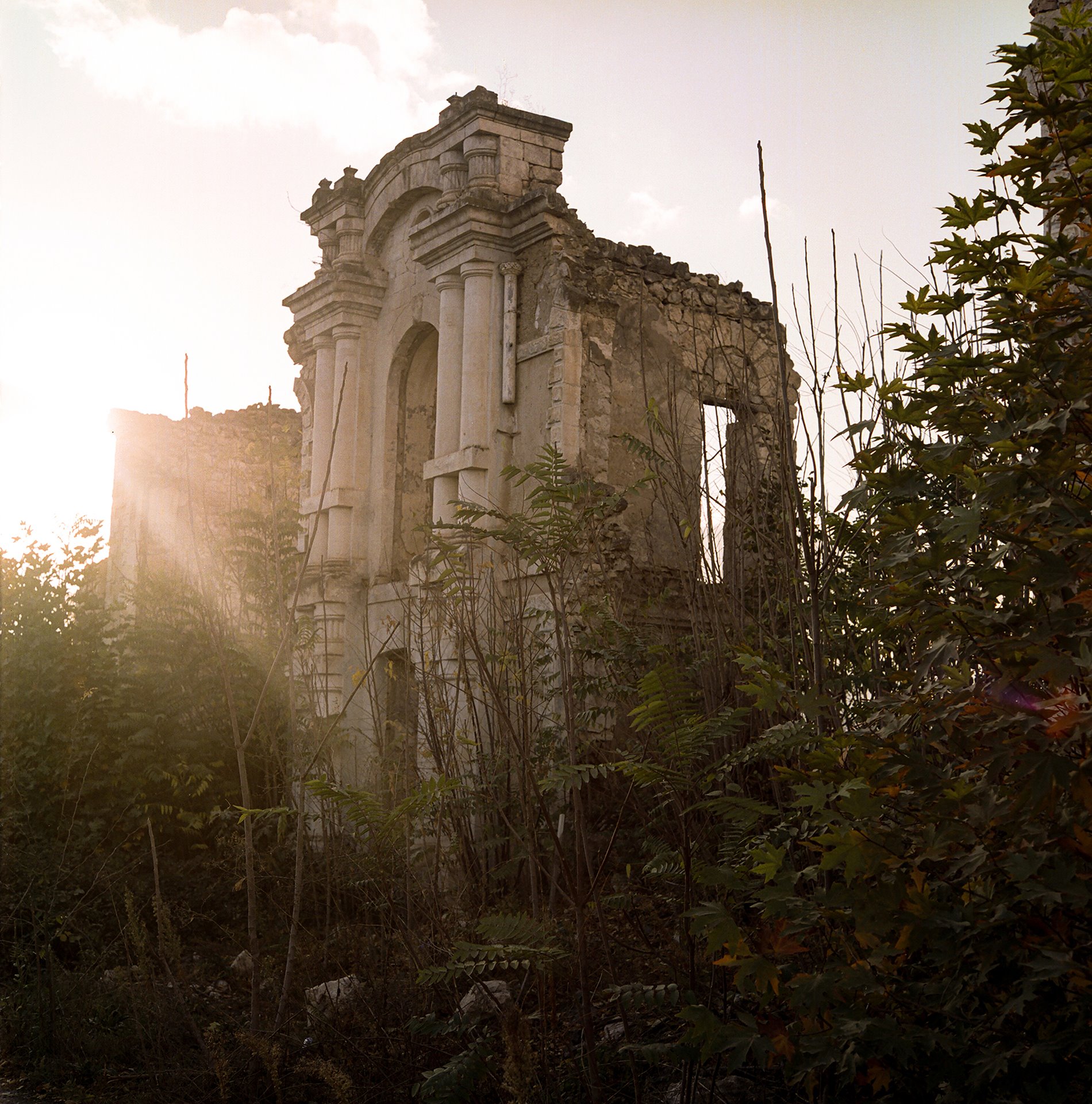 The ruins of a historic publishing house in Fuzuli, Azerbaijan. Publisher of the newspaper Araz, it was destroyed during the war and subsequent occupation of the province.