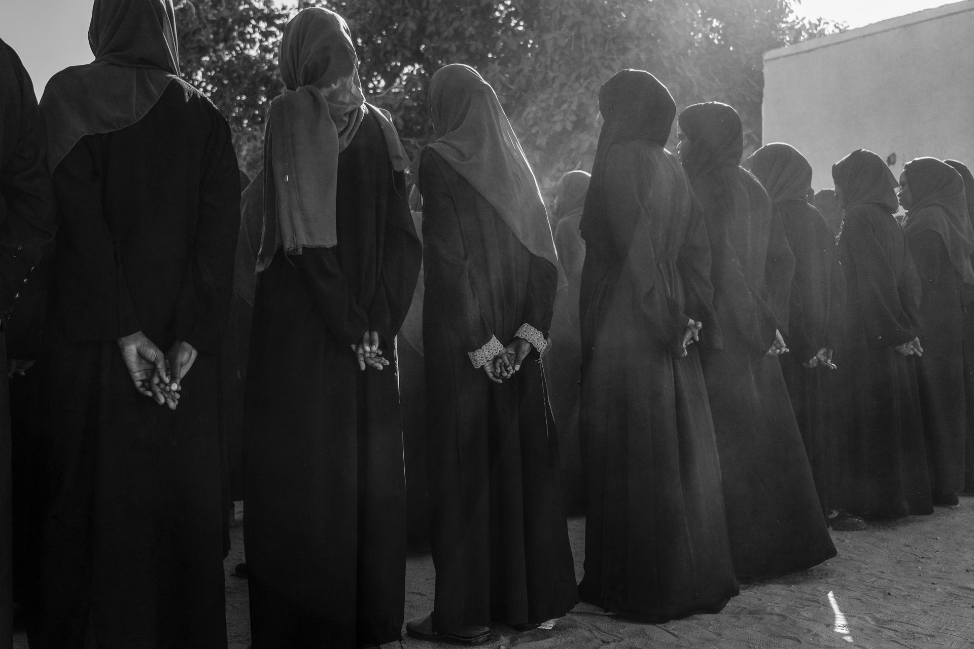 Female Recruits (known as <em>mustanfeerat</em>) during training at the Hay El-Shati military camp in Omdurman, Sudan. Across the country, dozens of recruitment centers for women have been opened in army-controlled areas.<br />
&nbsp;