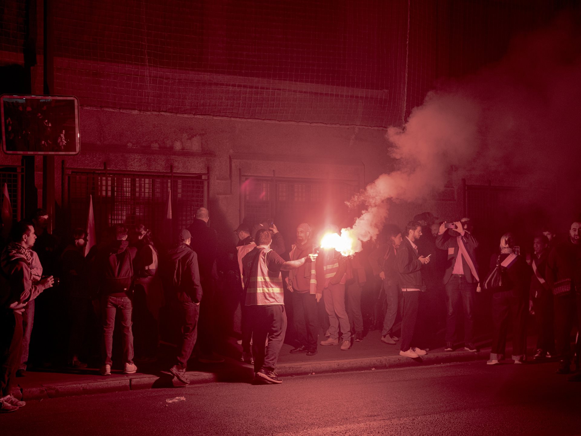 Confédération Générale du Travail (CGT) union members and protesters attempt to block buses from leaving the Lagny bus depot at 6 a.m. in Paris, France, as part of the &ldquo;Bloquons tout&rdquo; citizen-led movement against the political class and proposed budget cuts.