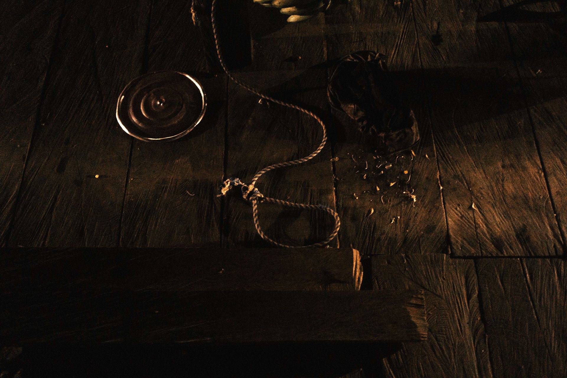 A rope used for tying up a dog in Liria Cheito&rsquo;s house, in Chocó, Colombia. Liria Cheito attempted suicide using her paruma, a traditional garment of her community, on 7 April 2023, after being abused by her husband.