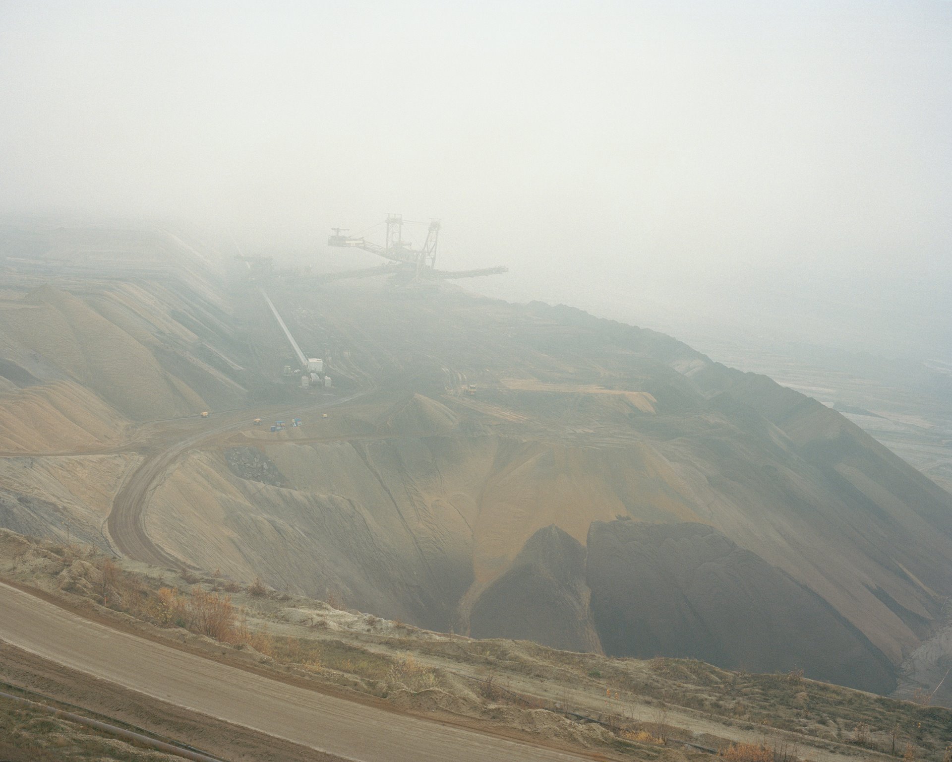 The Garzweiler II open-cast mine, seen from a vantage point near Hochneukirch, Germany. Energy company RWE has announced plans to create a residual lake, created by flooding the site with water from the River Rhine, but environmental groups doubt the feasibility of the project. The Rhine has seen greatly reduced water flow in recent years, most likely due to the climate crisis, hitting a new low in 2022.