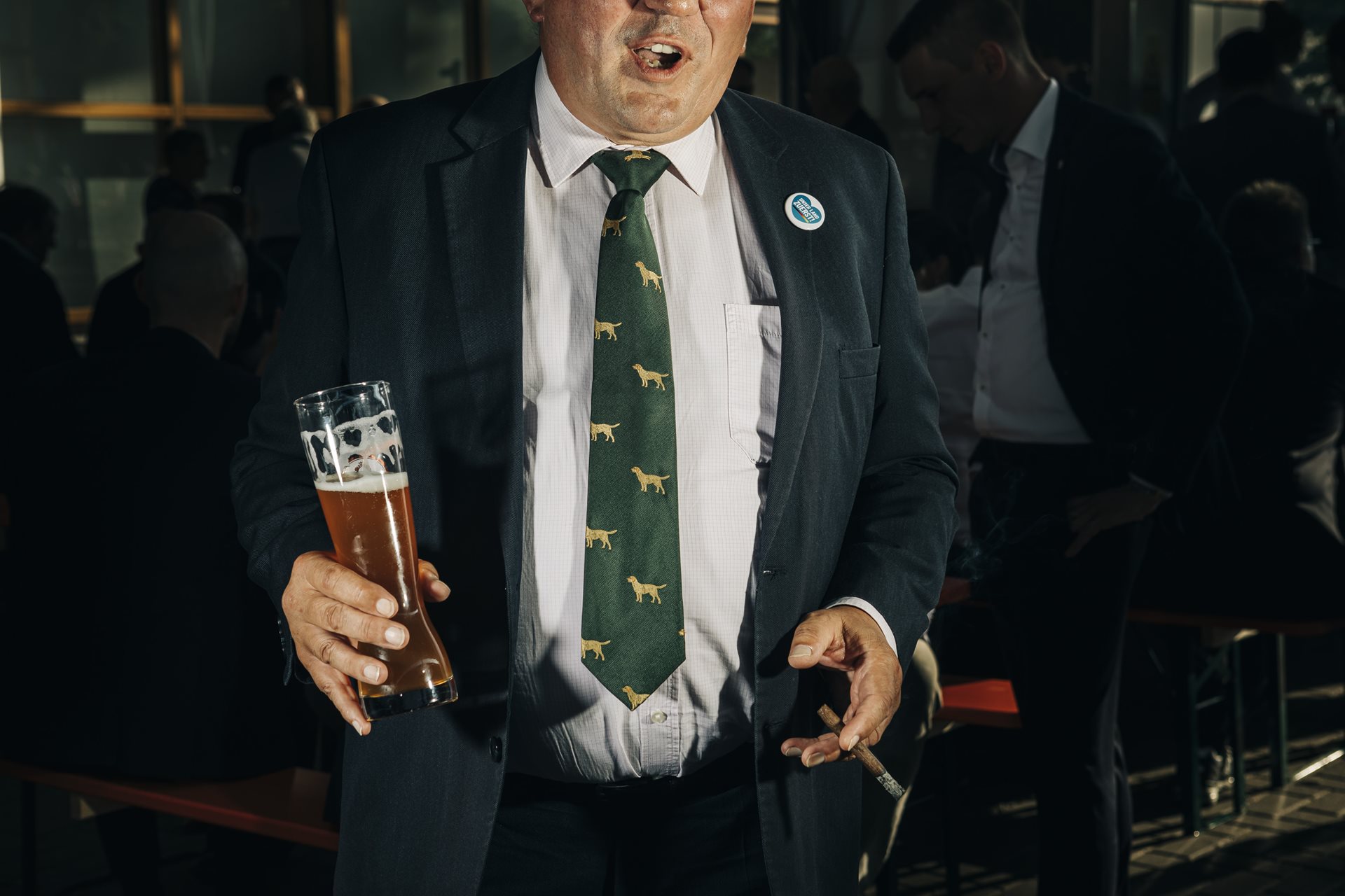 AfD deputy district chairman Peter Junker at a party conference and tenth anniversary celebration, in Magdeburg, Germany. Junker was convicted of incitement to hatred after an anti-LGBTQI+ speech at the convention.