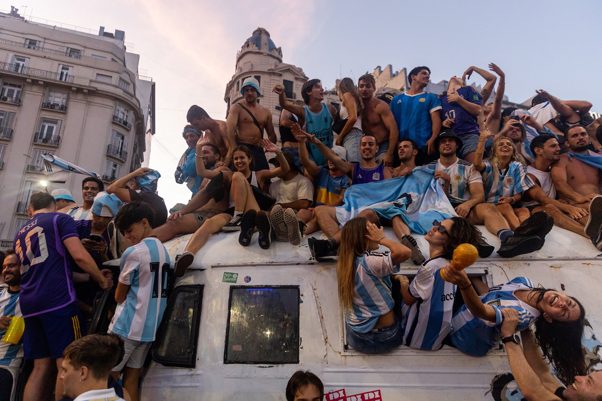 <p>A scene of jubilation as Argentinians revel in their country&rsquo;s return to World Cup dominance,&nbsp;Buenos Aires, Argentina.&nbsp;</p>
