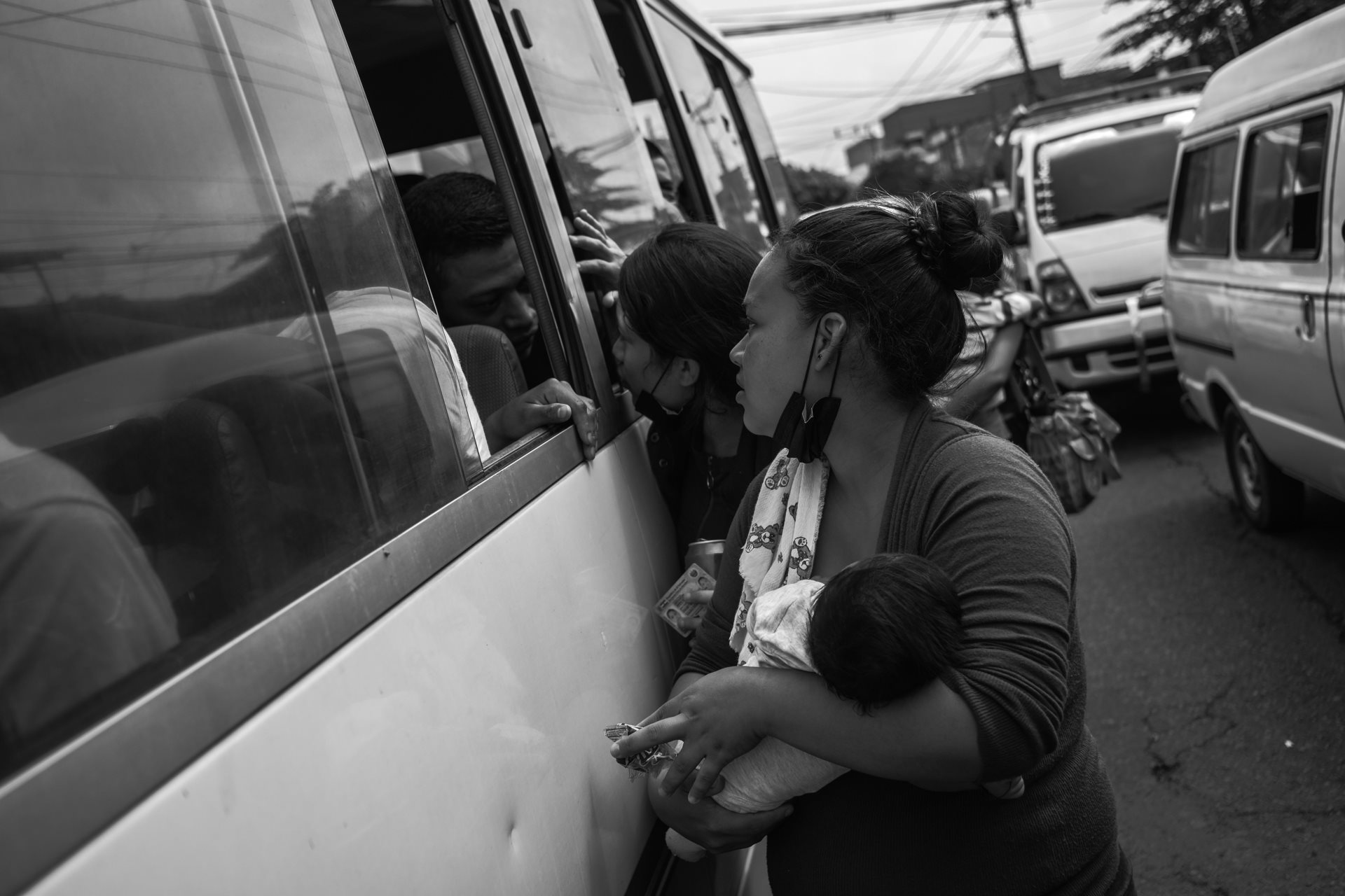 A woman attempts to speak to her husband, who was detained during the first days of the &ldquo;state of emergency&rdquo; in 2022. Over the last three years, thousands of families have been separated under Bukele&rsquo;s regime. San Salvador, El Salvador.